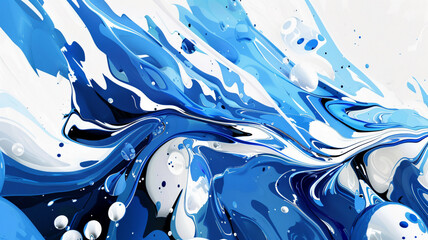 Sticker - Blue and White Abstract Illustrations