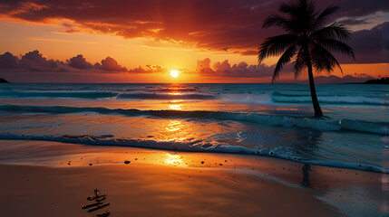 Stunning Beach Sunsets Background