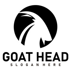 Sticker - goat head logo design vector