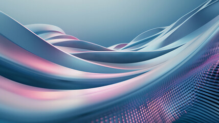 Wall Mural - Clean, Curved Lines and Digital Shapes