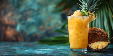 illustration wallpaper of a sweet, fresh cocktail that soothes the throat, relieves thirst, from the