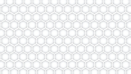 Poster - abstract honeycomb background white. seamless pattern of the hexagonal netting. realistic geometric 