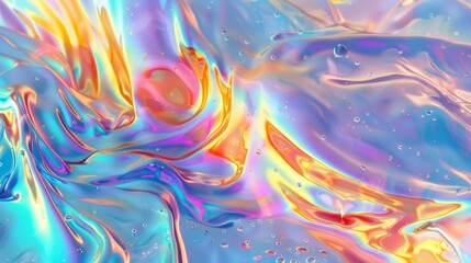  Gold liquid Texture: Holographic Ocean Scene Depicting Super Smooth Shiny Gold, graphic Design, banner design, brochure, pattern design, web, background template, wallpaper