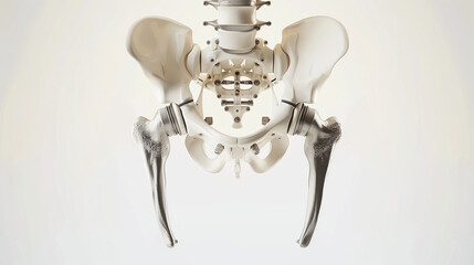 Wall Mural - Mechanical Hip with Human Joints on White background