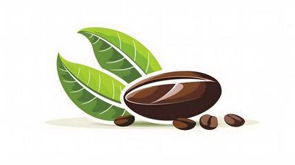 Wall Mural - coffee bean and leaf vector 