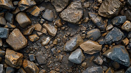 Wall Mural - Ground with a combination of rocks and debris