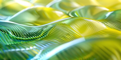 macro, 3d, glass organic forms, close-up ribbed plastic object, depth of field, pastel, neon yellow, monochromatic figures, minimalist, shimmering metallics, blur background  2:1 for banner