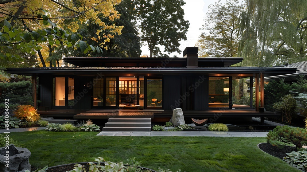 comfortable tiny modern japan black house design with beautiful asian ...