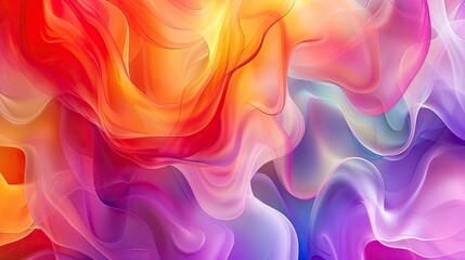 Aufkleber - Vibrant abstract background with multicolored flowing shapes creating a mesmerizing and dynamic visual effect, ideal for digital art projects.