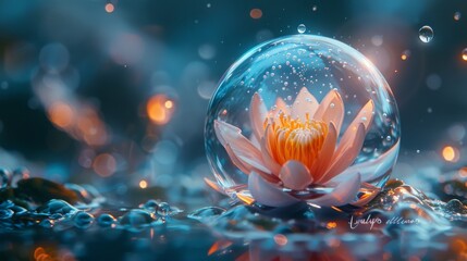 Wall Mural - a water droplet is captured in a glass vase with a white flower