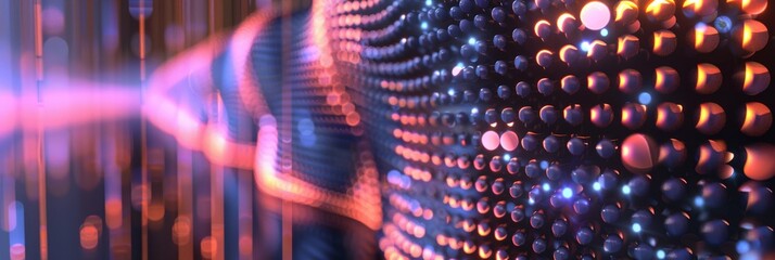 Poster - hologram of data technology structure background. 