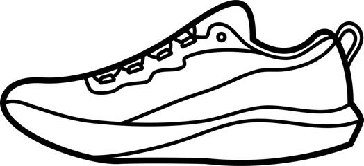 Wall Mural - trail running shoes vector outline illustration