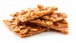 © saritwat - peanut brittle Isolated on white background. Colorful and delicious desserts concept for designer