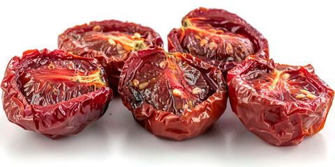  close-up of ripe tomatoes with a glossy texture and a vibrant red color.