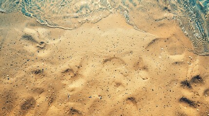 Wall Mural - Top view background texture of sandy beach under the summer sun