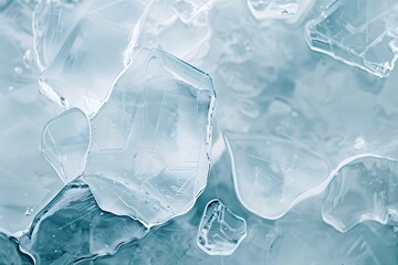 Canvas Print - Abstract Ice Texture: Closeup of Frozen Water