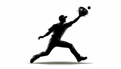 Wall Mural - Shadow of a baseball player