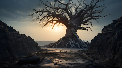 Wall Mural - Cliff Top Tree Landscape Photography