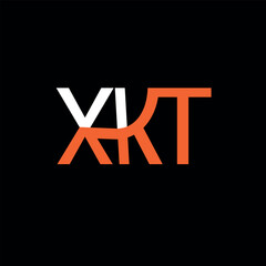 XKT triangle letter logo design with triangle shape. XKT triangle logo design monogram. 