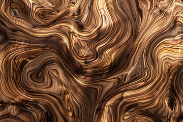 Poster - Photorealistic Walnut Wood Texture with Swirling Patterns