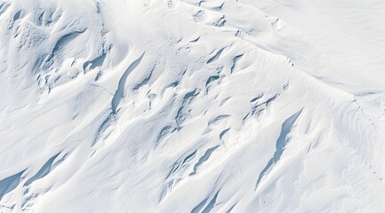 Canvas Print - Aerial View of Pristine Snow Field with Intricate Patterns