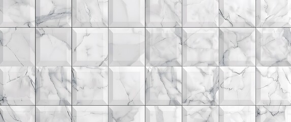 Wall Mural - Elegant White Marble Tile Seamless Pattern