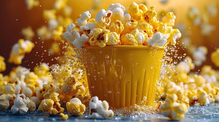 Wall Mural - popcorn in a bowl
