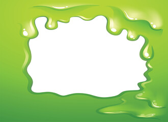 Canvas Print - Green slime border with white center space