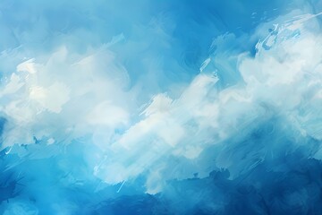 Sticker - Abstract Blue Sky Oil Painting Background