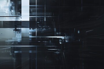 Abstract Glitch Art with Lines and Shapes