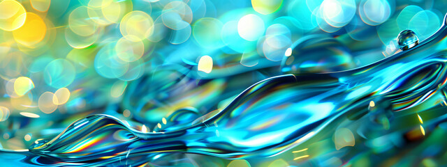 Poster - Blue and Green Water for Nature Background with copy space text for website