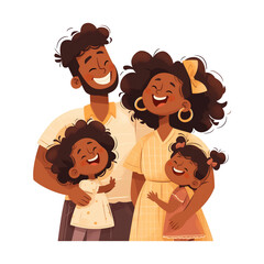 Wall Mural - Happy african american family