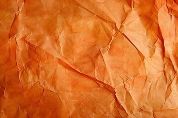 Orange Crumpled Paper Texture Background