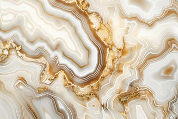 Poster - Abstract Beige And White Swirling Agate Pattern