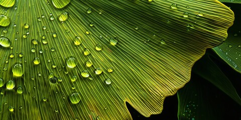 background a Ginko leaf close up, National Geographic style, beautiful greens, high definition