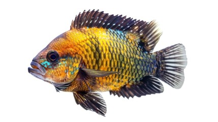 Cichlid clearly photo on white background , 