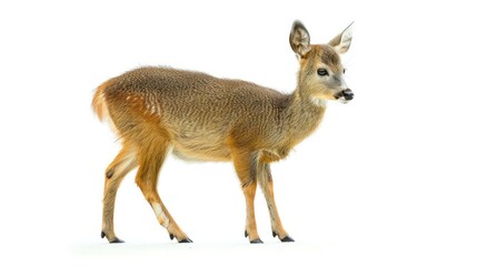 Canvas Print - Chinese Water Deer clearly photo on white background ,