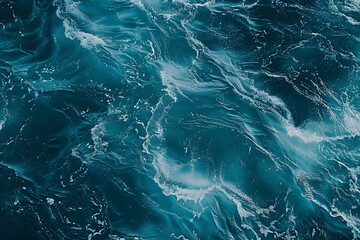 Wall Mural - Blue Water Texture, Top View, Flat Lay, Simple Background