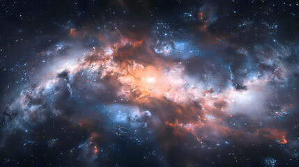 Wall Mural - 360 degree space nebula panorama, equirectangular projection, environment map