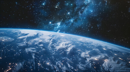 Wall Mural - Abstract outer earth space nebula