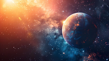 Wall Mural - Abstract planets and space background