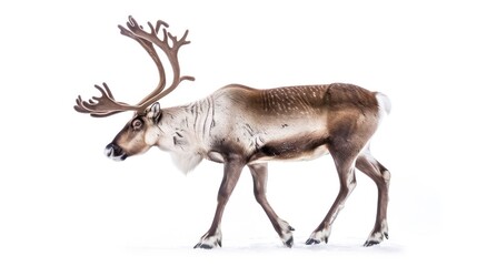Caribou clearly photo on white background ,