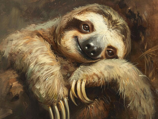 Urban Hug: Anime/Manga of Giant Sloth with Soft Fur, Inviting Hug in Graffiti and Street Art