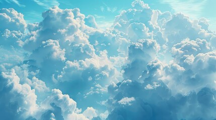 Wall Mural - Sky filled with blue clouds