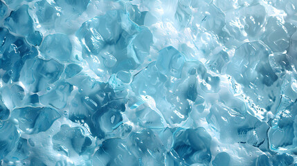 Beautiful original background image in a wide format in light blue tones of the surface with the texture of ice or stone