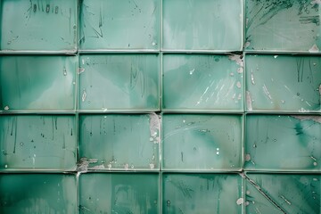 Poster - Green Metal Tile Wall Texture