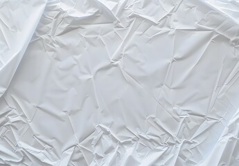 Poster - White Crumpled Plastic Sheet Texture Background