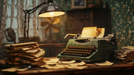 Poster - The Vintage Typewriter Desk