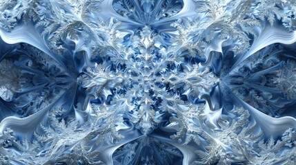 Sticker - Create a texture resembling the complex, fractal-like patterns of a snowflake, with symmetrical shapes and a crystalline, frosty look.