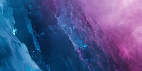 Poster - Fantasy Ice Wall with Northern Lights